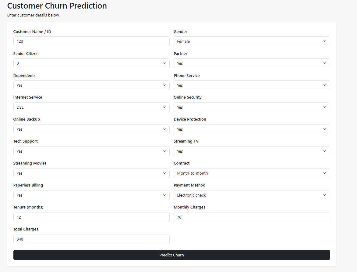 prediction page