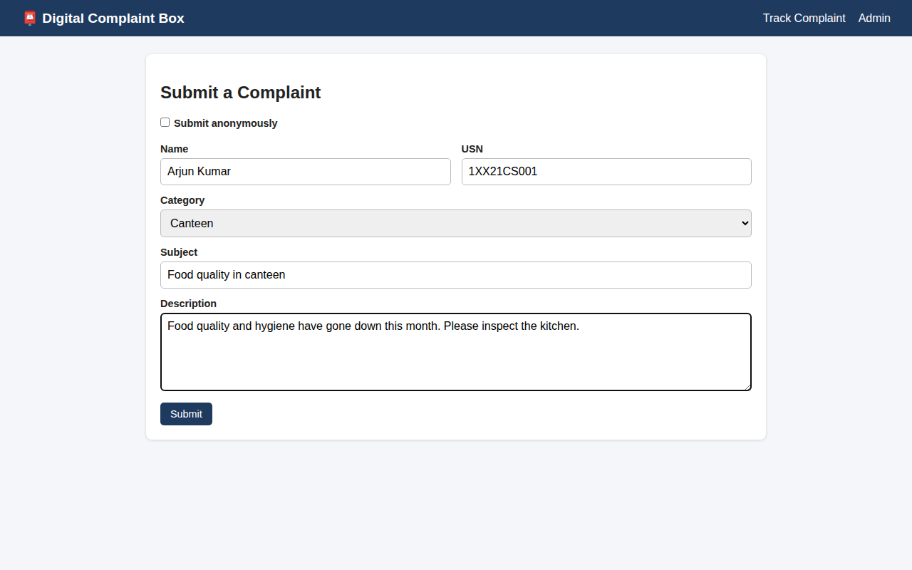 01 submit complaint form