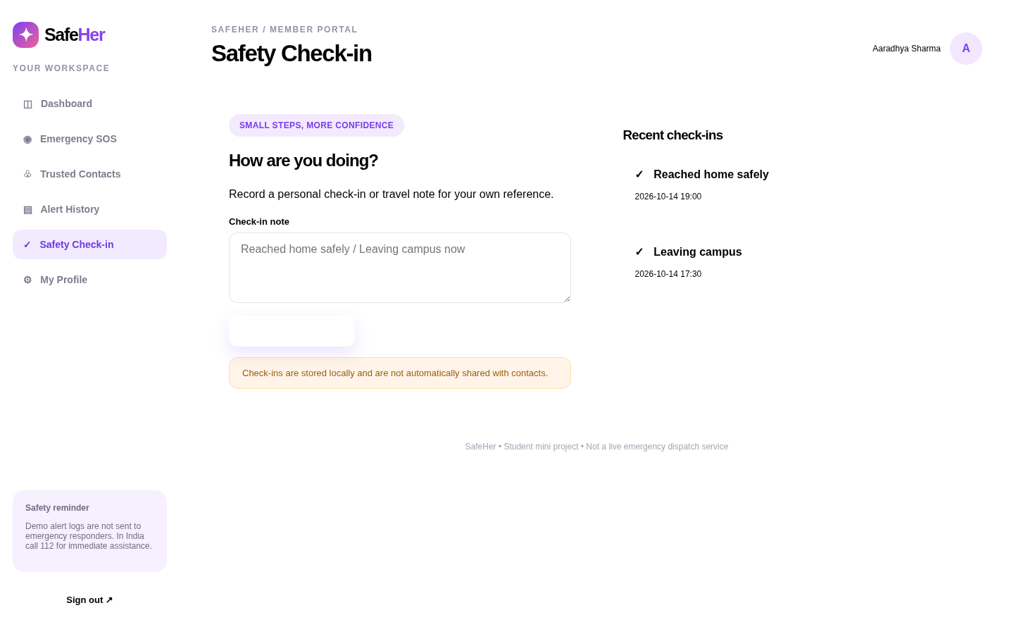 08 Safety Checkin