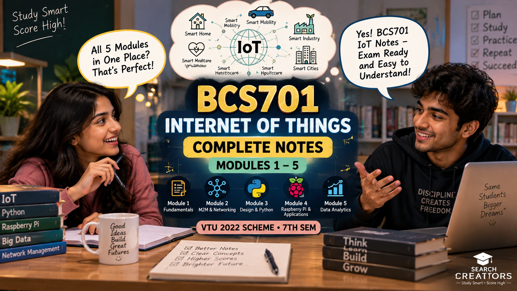 BCS701 IoT Complete Notes PDF – VTU 2022 Scheme 7th Sem VTU Notes