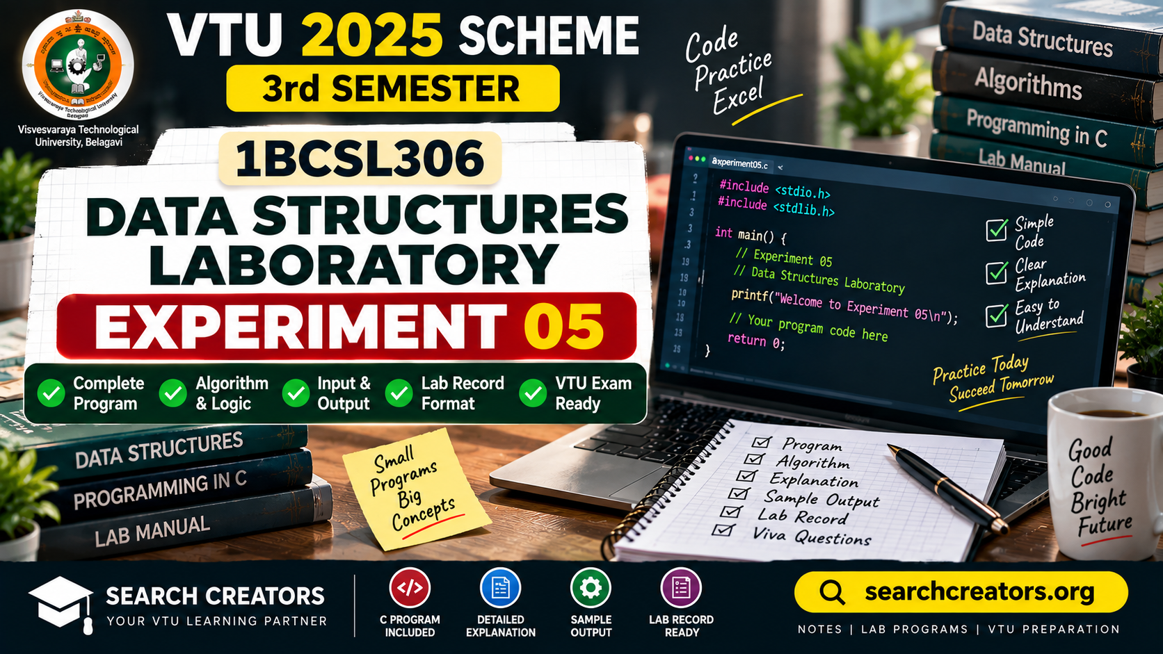 1BCSL306 Data Structures Laboratory – Experiment 05 VTU Notes