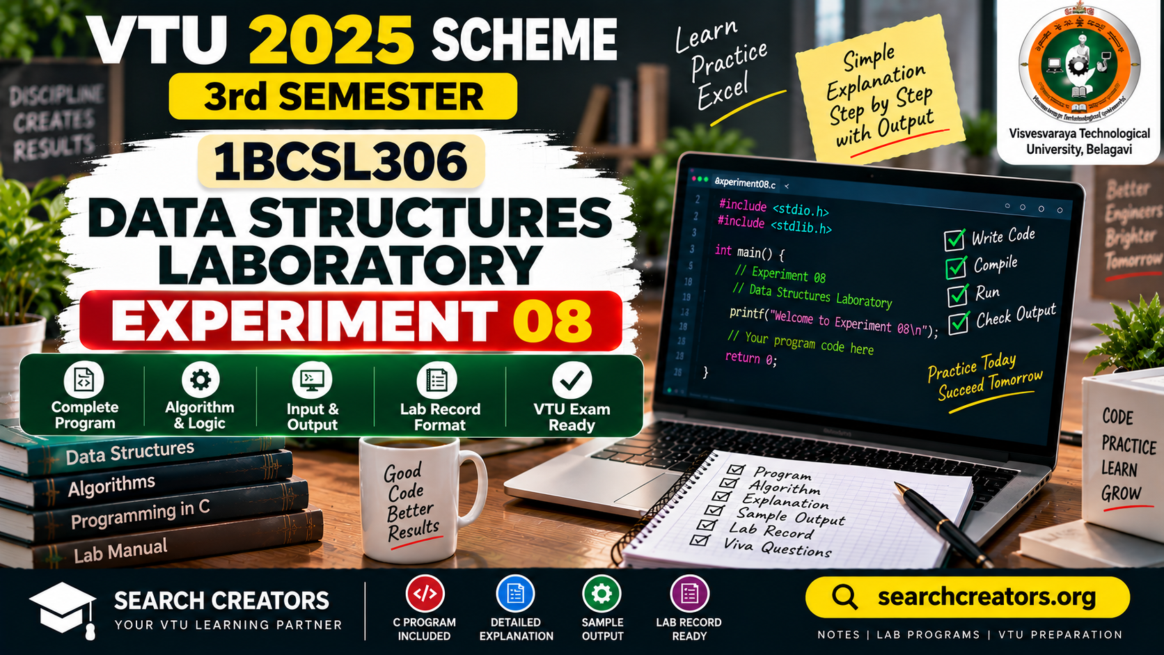 1BCSL306 Data Structures Laboratory – Experiment 08 VTU Notes