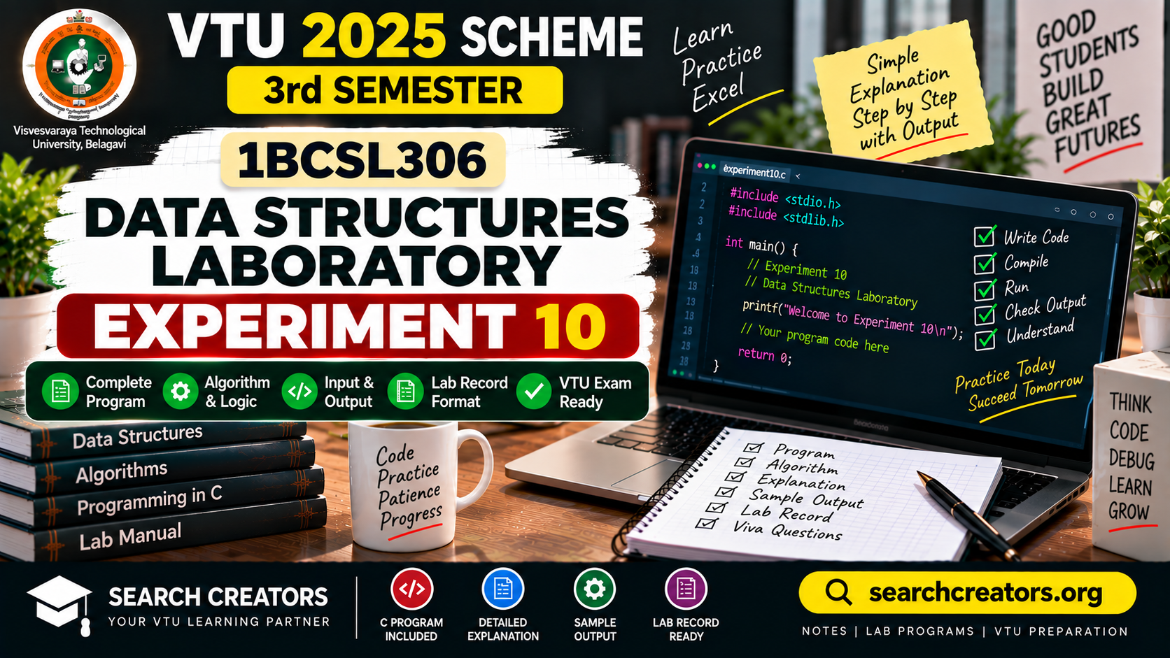 1BCSL306 Data Structures Laboratory – Experiment 10 VTU Notes